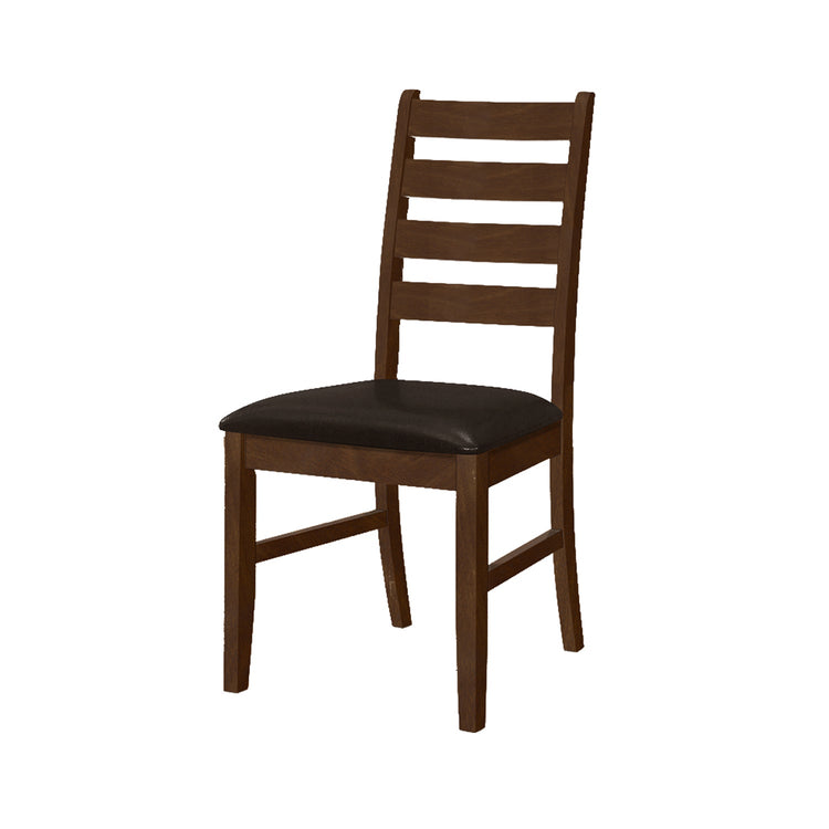 I 1372 - Chaise, 37 Pouces De Hauteur, Lot De 2, Salle À Manger, Cuisine, Côté, Rembourré, Bois Solide Marron, Aspect Cuir Marron, Transitionnel - Simple Boutique