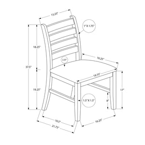 I 1372 - Chaise, 37 Pouces De Hauteur, Lot De 2, Salle À Manger, Cuisine, Côté, Rembourré, Bois Solide Marron, Aspect Cuir Marron, Transitionnel - Simple Boutique