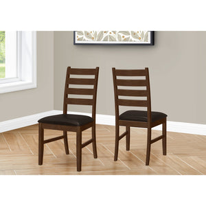 I 1372 - Chaise, 37 Pouces De Hauteur, Lot De 2, Salle À Manger, Cuisine, Côté, Rembourré, Bois Solide Marron, Aspect Cuir Marron, Transitionnel - Simple Boutique