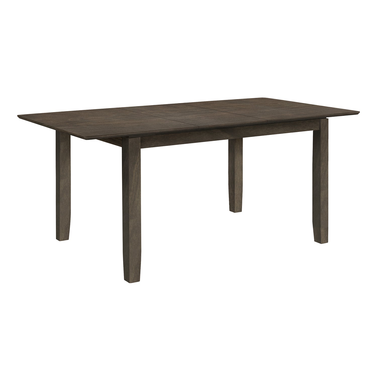 I 1375 - Table A Manger Rectangulaire De 72 Po., Panneau D'extension 18", Salle À Manger, Cuisine, Top En Placage, Pieds En Bois Massif, Érable Gris Vernis, Jambes En Bois, Transitionnel - Simple Boutique