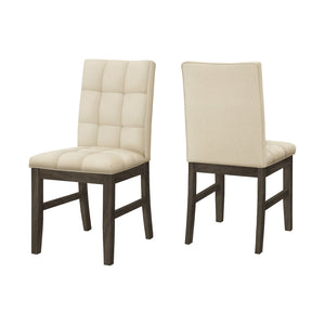 I 1376 - Chaise, 37 Pouces De Hauteur, Lot De 2, Rembourré, Salle À Manger, Cuisine, Tissu Crème, Transitionnel - Simple Boutique