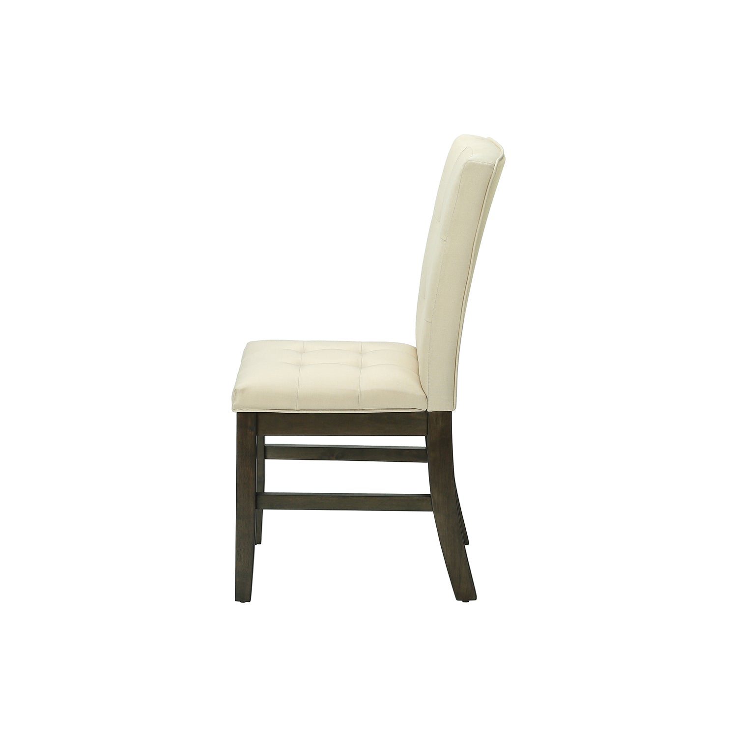 I 1376 - Chaise, 37 Pouces De Hauteur, Lot De 2, Rembourré, Salle À Manger, Cuisine, Tissu Crème, Transitionnel - Simple Boutique