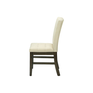 I 1376 - Chaise, 37 Pouces De Hauteur, Lot De 2, Rembourré, Salle À Manger, Cuisine, Tissu Crème, Transitionnel - Simple Boutique