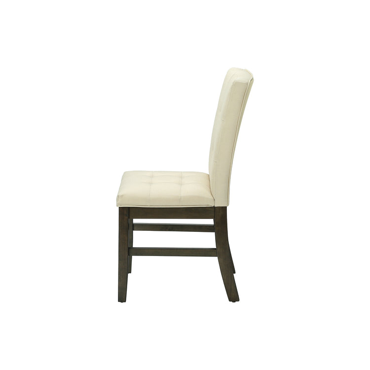 I 1376 - Chaise, 37 Pouces De Hauteur, Lot De 2, Rembourré, Salle À Manger, Cuisine, Tissu Crème, Transitionnel - Simple Boutique