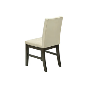 I 1376 - Chaise, 37 Pouces De Hauteur, Lot De 2, Rembourré, Salle À Manger, Cuisine, Tissu Crème, Transitionnel - Simple Boutique