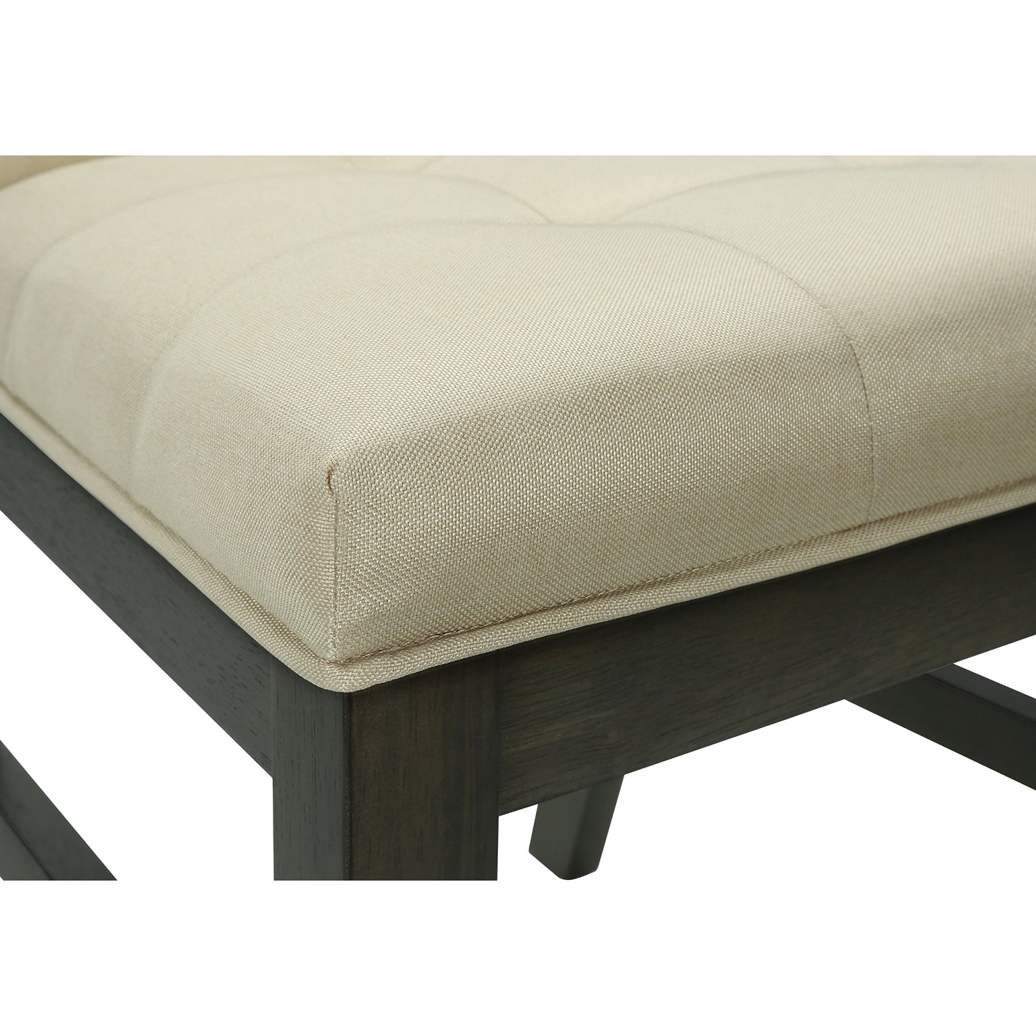 I 1376 - Chaise, 37 Pouces De Hauteur, Lot De 2, Rembourré, Salle À Manger, Cuisine, Tissu Crème, Transitionnel - Simple Boutique