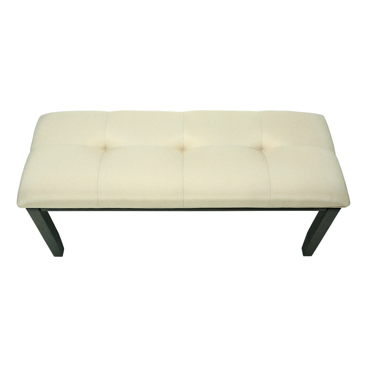 I 1377 - Banc Rectangulaires, Salle À Manger, Entrée, Cuisine, Couloir, Rembourré, Bois, Tissu Crème, Transitionnel - Simple Boutique