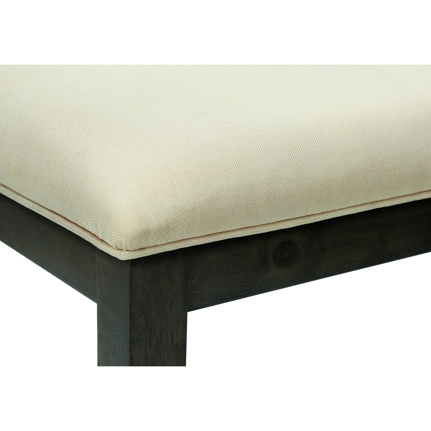 I 1377 - Banc Rectangulaires, Salle À Manger, Entrée, Cuisine, Couloir, Rembourré, Bois, Tissu Crème, Transitionnel - Simple Boutique