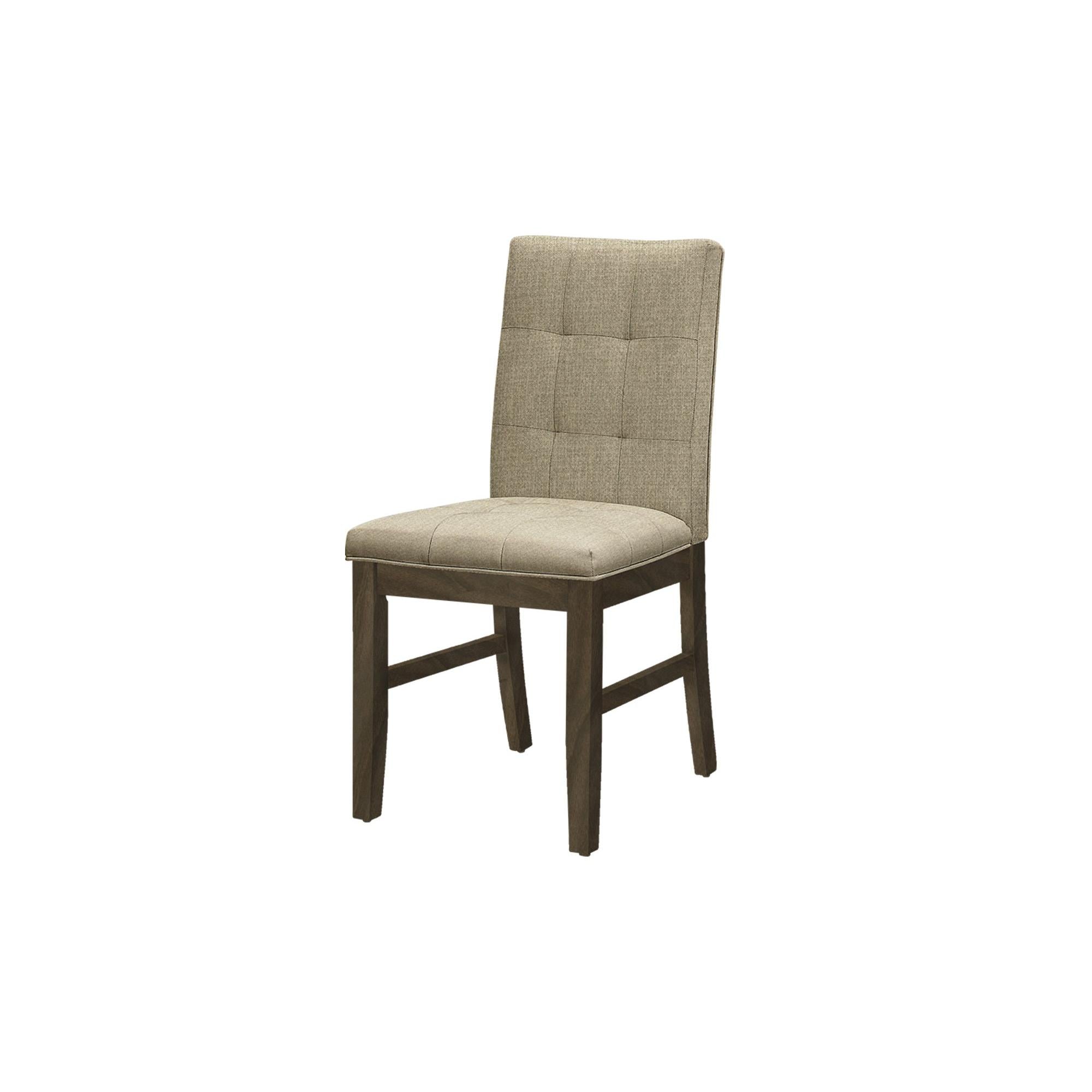 I 1378 - Chaise, 37 Pouces De Hauteur, Ensemble De 2, Rembourré, Salle À Manger, Cuisine, Tissu Marron, Bois Massif Gris, Transitionnel - Simple Boutique