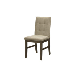 I 1378 - Chaise, 37 Pouces De Hauteur, Ensemble De 2, Rembourré, Salle À Manger, Cuisine, Tissu Marron, Bois Massif Gris, Transitionnel - Simple Boutique