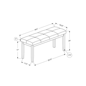 I 1379 - Banc, 44'' Rectangulaire, Salle À Manger, Entrée, Cuisine, Couloir, Rembourré, Bois, Tissu Marron, Bois Massif Gris, Transitionnel - Simple Boutique