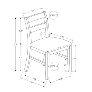 I 1396 - Chaise, 37 Pouces De Hauteur, Lot De 2, Rembourré, Côté, Salle À Manger, Cuisine, Bois Solide Marron, Tissu Marron, Transitionnel - Simple Boutique