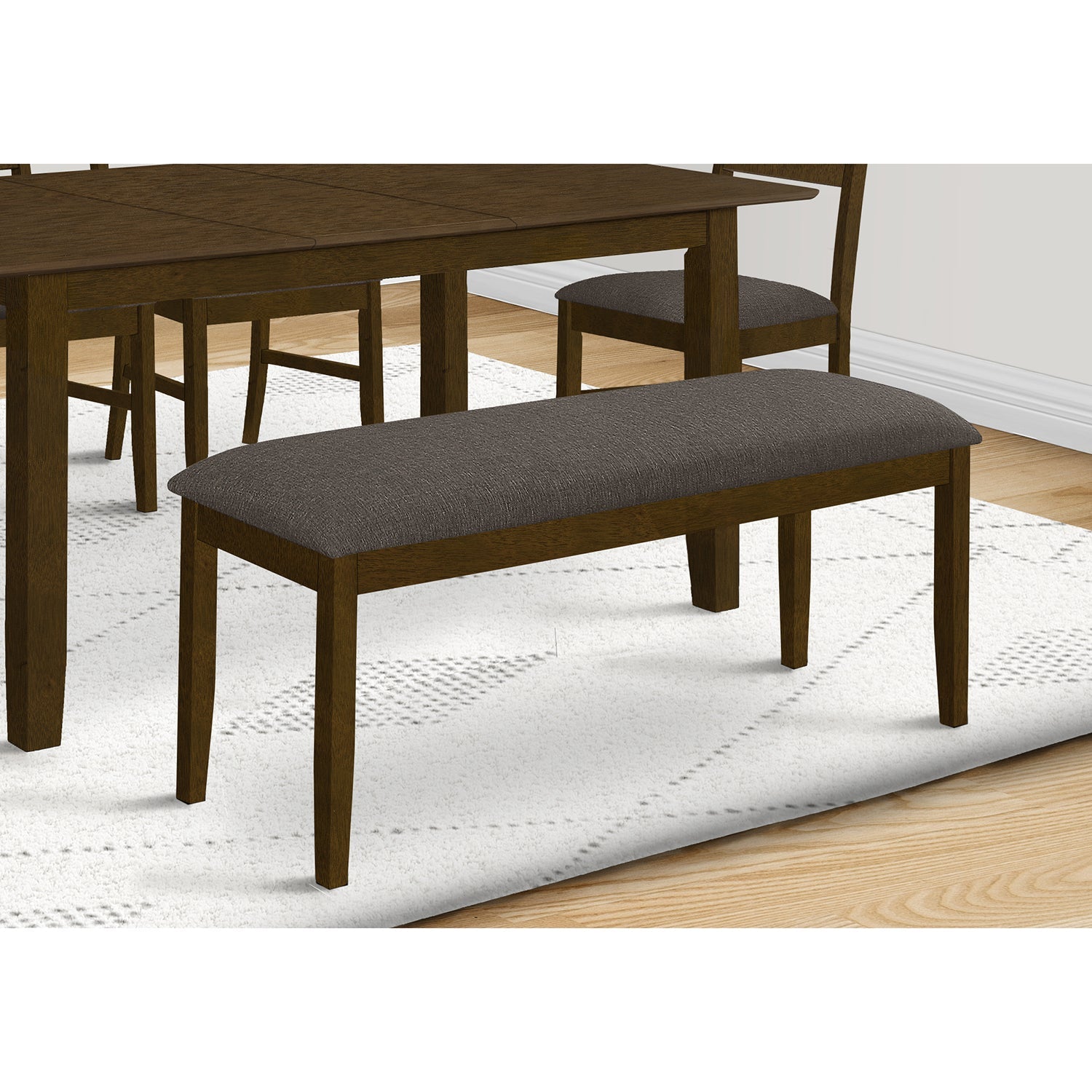 I 1397 - Banc, Rectangulaires, Rembourré, Bois, Salle À Manger, Cuisine, Entrée, Bois Solide Marron, , Transitionnel - Simple Boutique