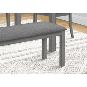 I 1433 - Banc, 42" Rectangulaire, Bois, Rembourré, Salle À Manger, Cuisine, Entrée, Gris, Transitionnel - Simple Boutique