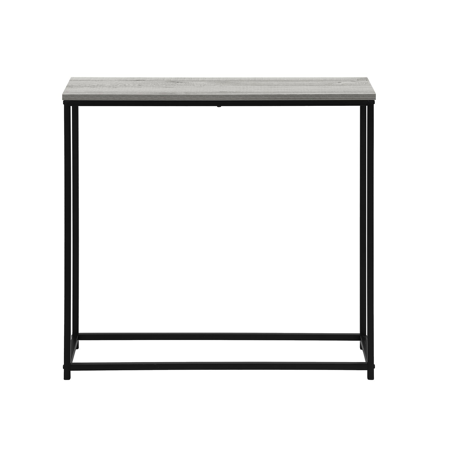 I 2251 - Table D'appoint, Console, Entrée, Étroit, Sofa, Salon, Chambre À Coucher, Stratifié Gris, Métal Noir, Contemporain, Moderne - Simple Boutique