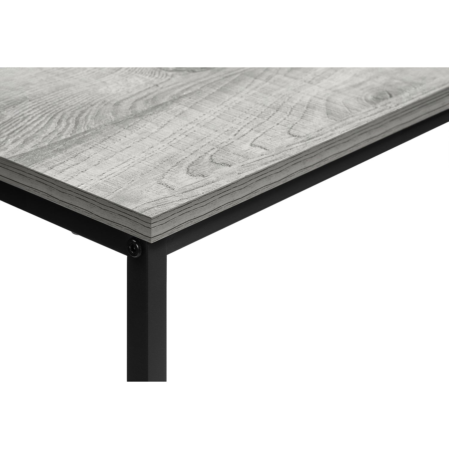 I 2251 - Table D'appoint, Console, Entrée, Étroit, Sofa, Salon, Chambre À Coucher, Stratifié Gris, Métal Noir, Contemporain, Moderne - Simple Boutique