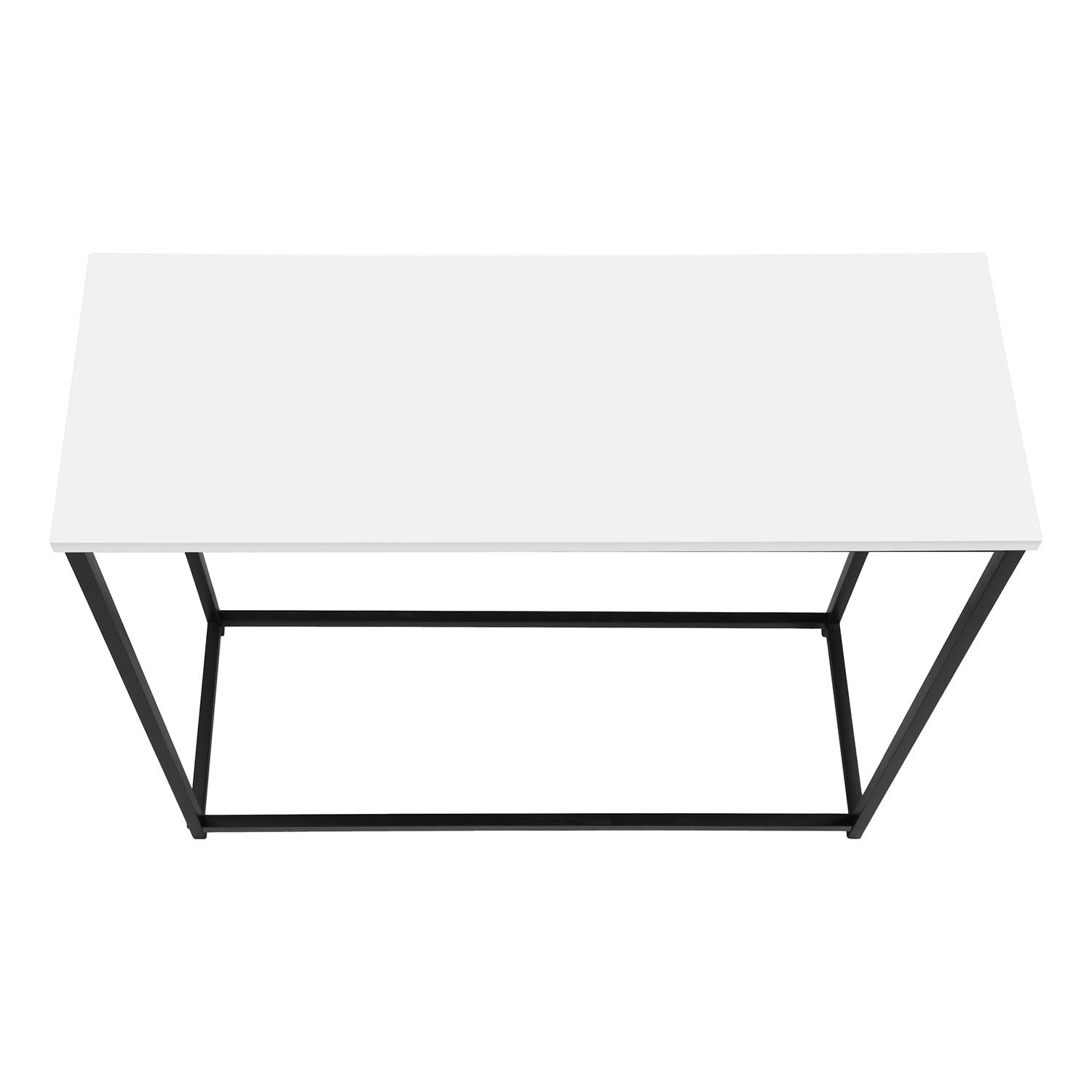 I 2252 - Table D'appoint, Console, Entrée, Étroit, Sofa, Salon, Chambre À Coucher, Laminé Blanc, Métal Noir, Contemporain, Moderne - Simple Boutique