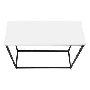 I 2252 - Table D'appoint, Console, Entrée, Étroit, Sofa, Salon, Chambre À Coucher, Laminé Blanc, Métal Noir, Contemporain, Moderne - Simple Boutique