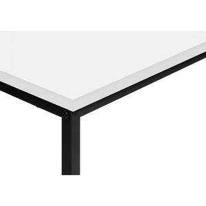 I 2252 - Table D'appoint, Console, Entrée, Étroit, Sofa, Salon, Chambre À Coucher, Laminé Blanc, Métal Noir, Contemporain, Moderne - Simple Boutique