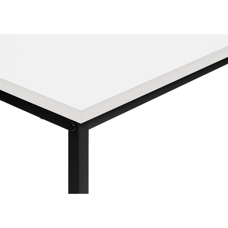 I 2252 - Table D'appoint, Console, Entrée, Étroit, Sofa, Salon, Chambre À Coucher, Laminé Blanc, Métal Noir, Contemporain, Moderne - Simple Boutique