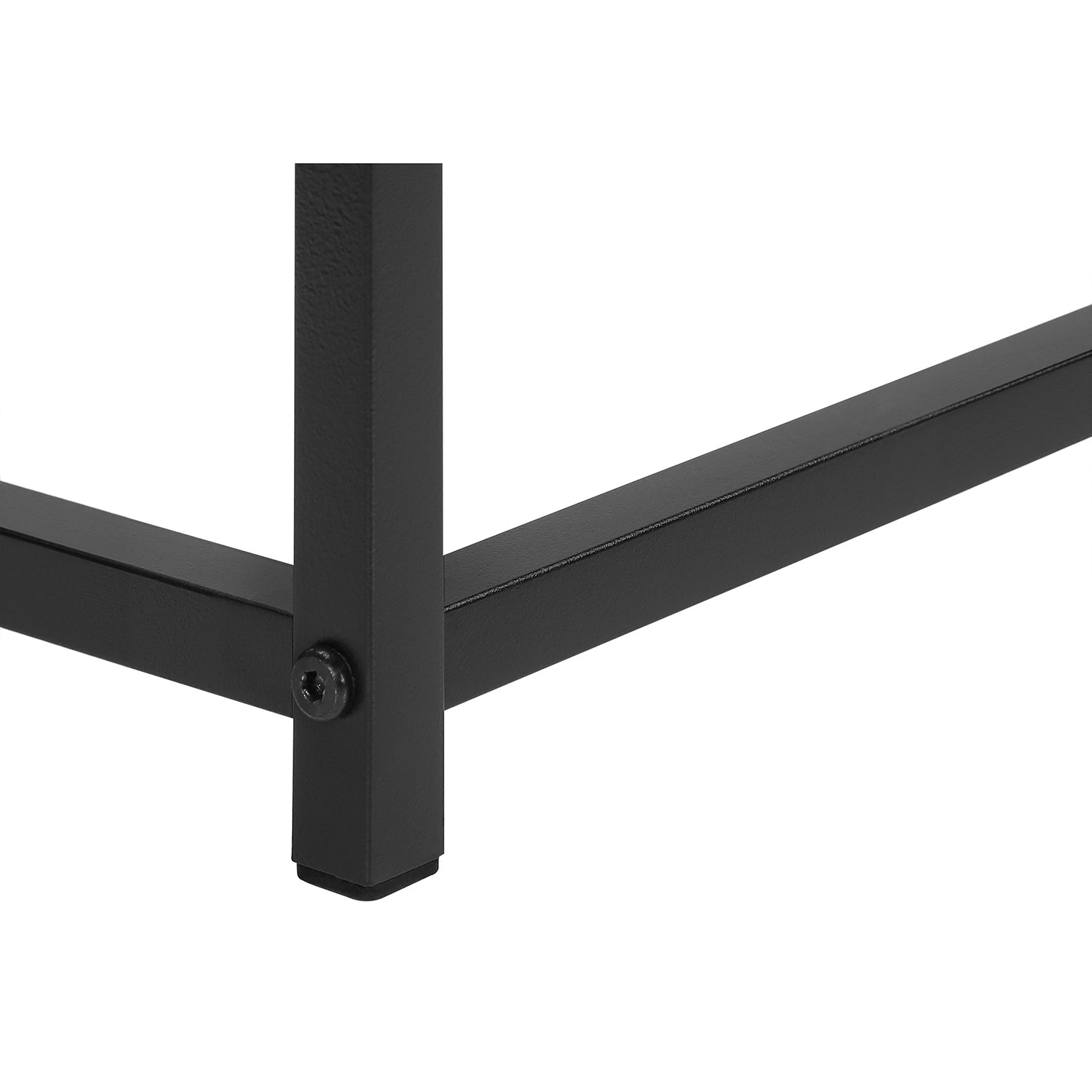 I 2252 - Table D'appoint, Console, Entrée, Étroit, Sofa, Salon, Chambre À Coucher, Laminé Blanc, Métal Noir, Contemporain, Moderne - Simple Boutique