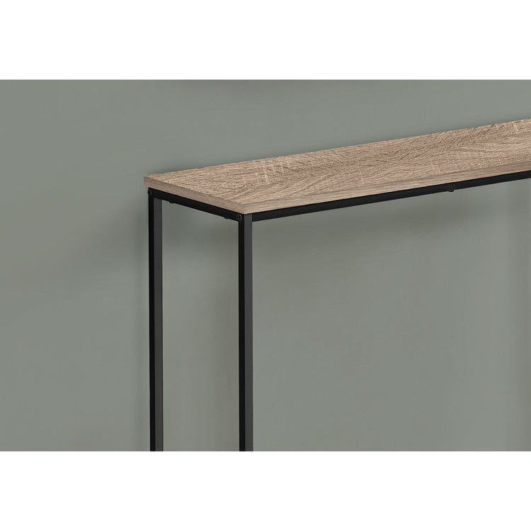 I 2253 - Table D'appoint, Console, Entrée, Étroit, Sofa, Salon, Chambre À Coucher, Laminé Brun, Métal Noir, Contemporain, Moderne - Simple Boutique