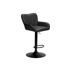 I 2328 - Tabouret De Bar, Ensemble De 2, Pivotant, Réglable, Hauteur Bar, Hauteur Du Comptoir, Cuisine, Aspect Cuir Noir, Métal Noir, Contemporain, Moderne - Simple Boutique