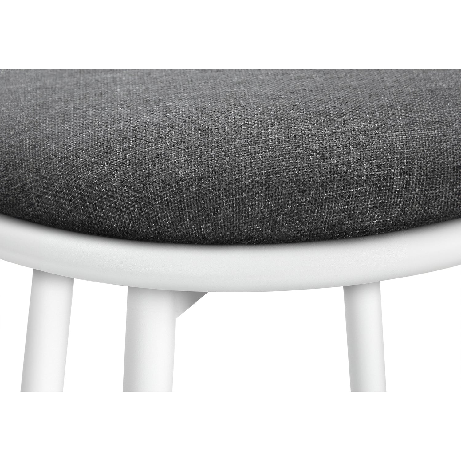 I 2397 - Tabouret De Bar, Lot De 2, Pivotant, Hauteur Bar, Métal Blanc, Look En Cuir Gris, Contemporain, Moderne - Simple Boutique