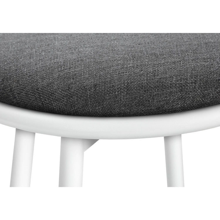 I 2397 - Tabouret De Bar, Lot De 2, Pivotant, Hauteur Bar, Métal Blanc, Look En Cuir Gris, Contemporain, Moderne - Simple Boutique