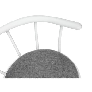 I 2397 - Tabouret De Bar, Lot De 2, Pivotant, Hauteur Bar, Métal Blanc, Look En Cuir Gris, Contemporain, Moderne - Simple Boutique