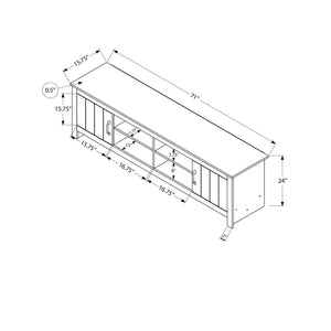 I 2507 - Meuble Tv, 72 Pouces, Console, Centre De Divertissement Média, Armoire De Rangement, Salon, Stratifié Beige, Stratifié Chêne Brun, Contemporain - Simple Boutique