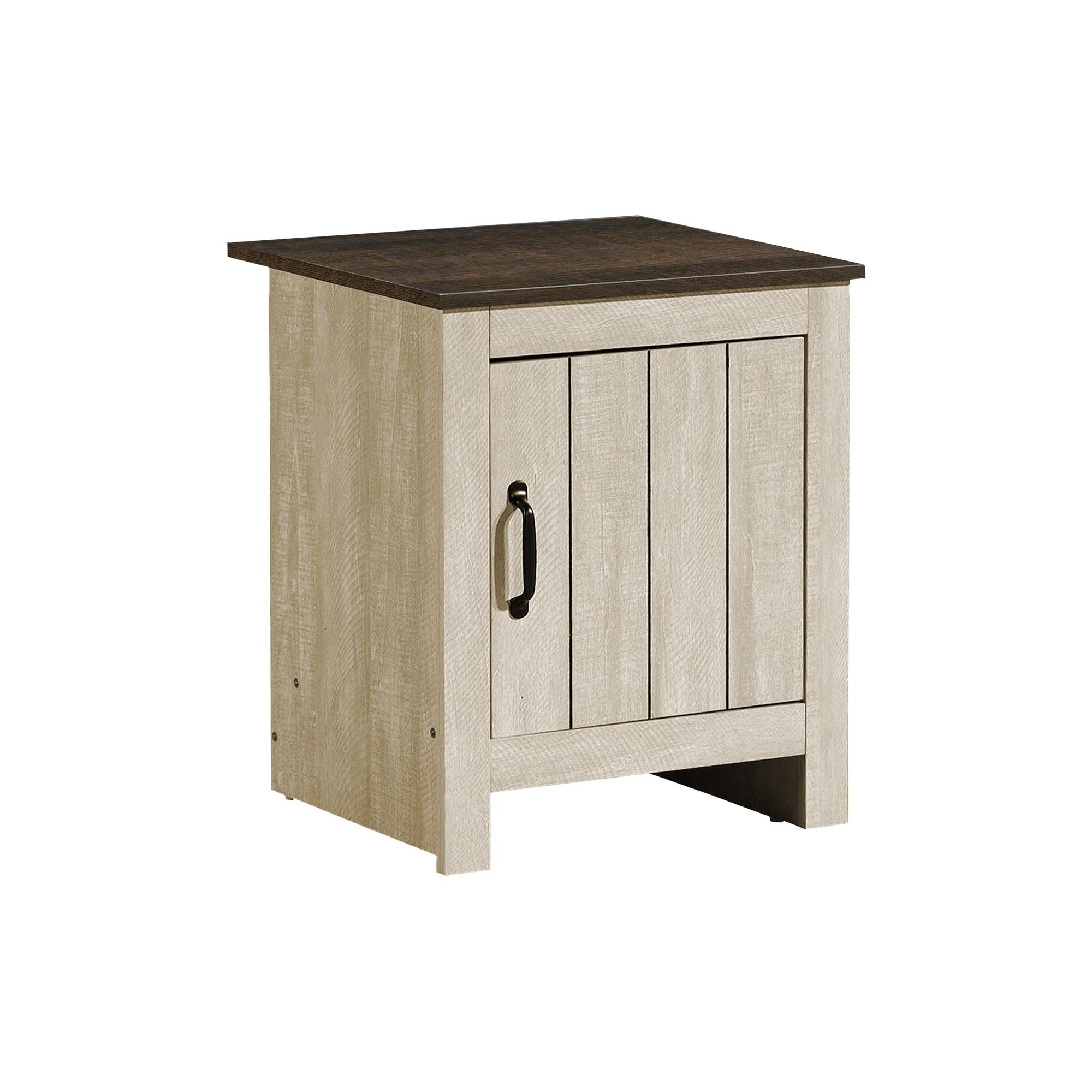 I 2509 - Table D'appoint, 22'' H, Bout, Table D'appoint, Rangement, Table De Nuit, Chambre À Coucher, Salon, Stratifié Beige, Stratifié Chêne Foncé, Contemporain - Simple Boutique