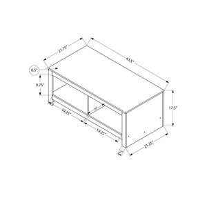 I 2512 - Table De Salon, 44''L, Cocktail, Rectangulaire, Salon, Stratifié Gris Rustique, Transitionnel - Simple Boutique
