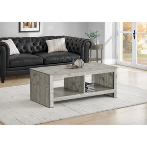 I 2512 - Table De Salon, 44''L, Cocktail, Rectangulaire, Salon, Stratifié Gris Rustique, Transitionnel - Simple Boutique