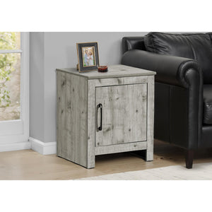 I 2513 - Table D'appoint, 22'' H, Bout, Table D'appoint, Rangement, Coté, Table De Nuit, Salon, Chambre À Coucher, Stratifié Gris Rustique, Transitionnel - Simple Boutique