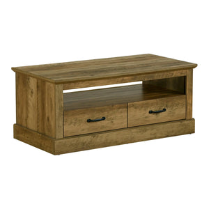 I 2525 - Table De Salon, 42'' L, Cocktail, Rectangulaire, Tiroirs De Rangement, Salon, Accent, Stratifié Chêne Brun Foncé, Transitionnel - Simple Boutique