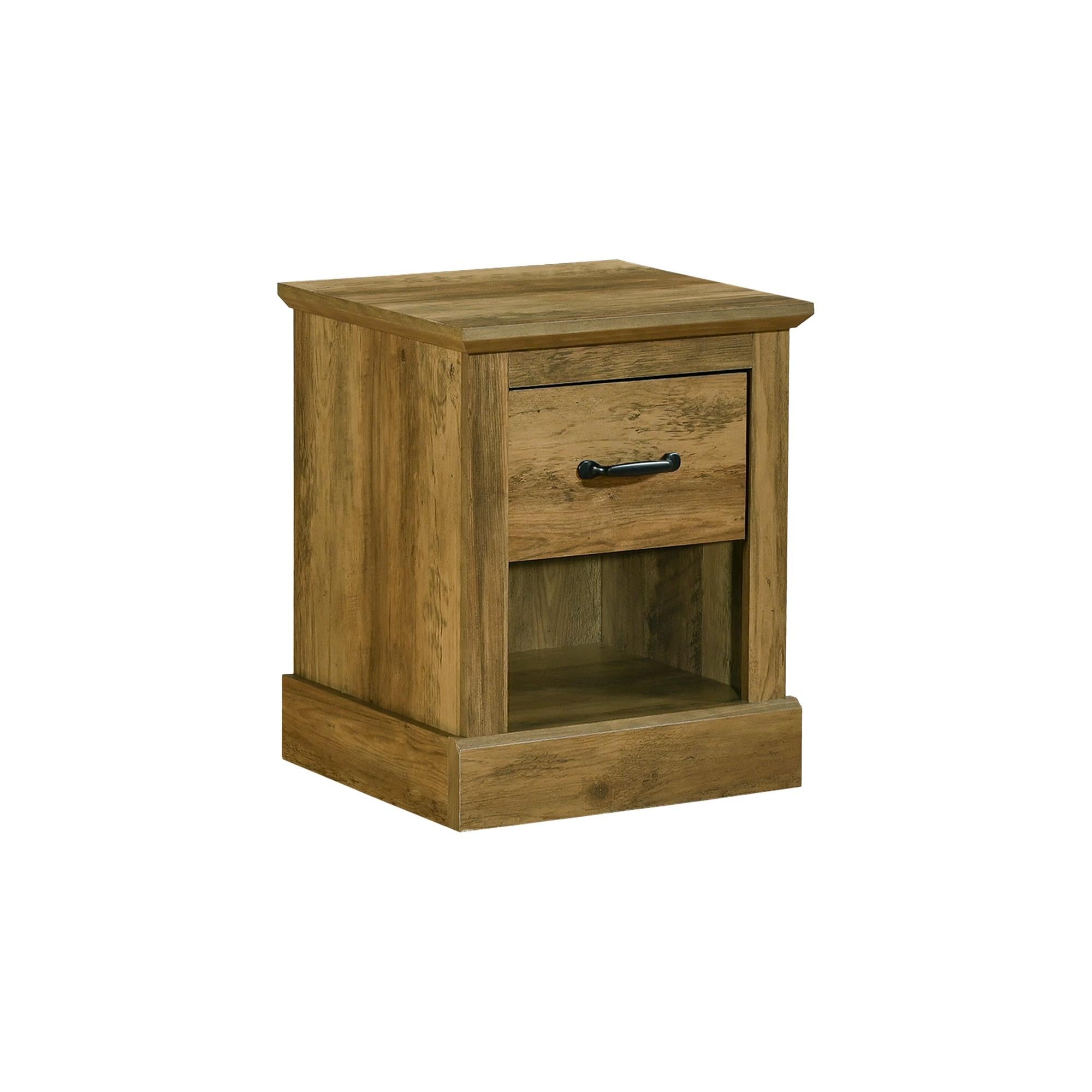 I 2526 - Table D'appoint, 21''H, Bout, Table D'appoint, Tiroir De Rangement, Table De Nuit, Lampe, Salon, Chambre À Coucher, Stratifié Chêne Brun Foncé, Transitionnel - Simple Boutique