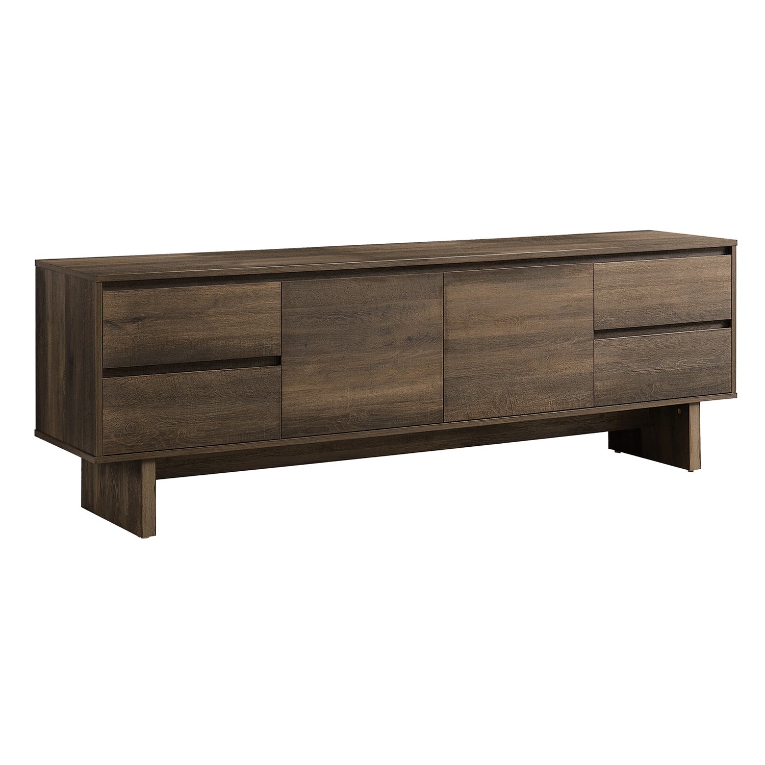 I 2718 - Meuble Tv, 72 Pouces, Console, Centre De Divertissement Média, Tiroirs De Rangement, Armoire De Rangement, Stratifié Brun, Transitionnel - Simple Boutique