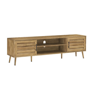 I 2719 - Meuble Tv, 72 Pouces, Console, Centre De Divertissement Média, Armoire De Rangement, Salon, Chambre À Coucher, Stratifié Noyer, Transitionnel - Simple Boutique