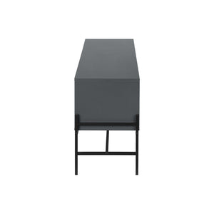 I 2739 - Meuble Tv, 60 Pouces, Console, Centre De Divertissement Média, Unite De Rangement, Salon, Chambre À Coucher, Stratifié Gris, Métal Noir, Contemporain, Moderne - Simple Boutique