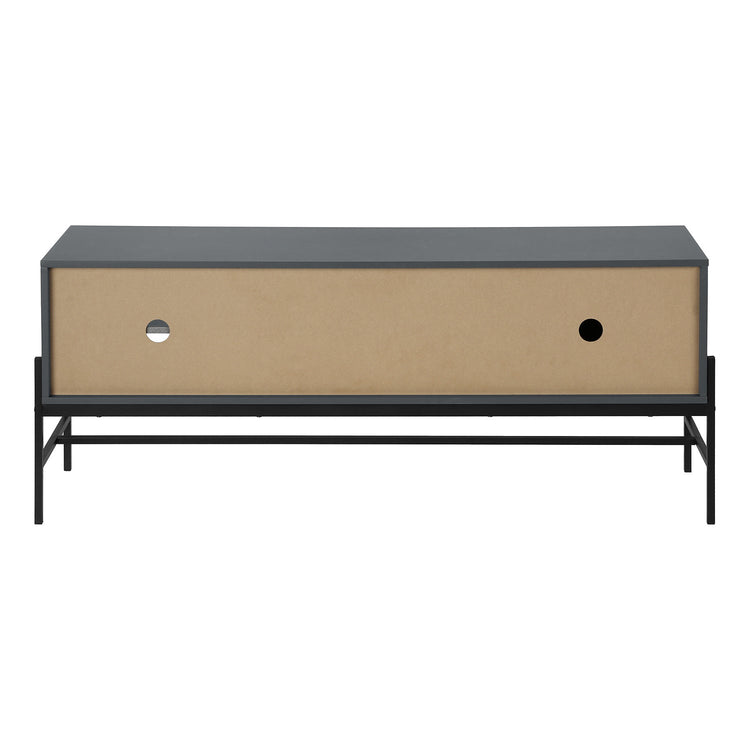 I 2739 - Meuble Tv, 60 Pouces, Console, Centre De Divertissement Média, Unite De Rangement, Salon, Chambre À Coucher, Stratifié Gris, Métal Noir, Contemporain, Moderne - Simple Boutique