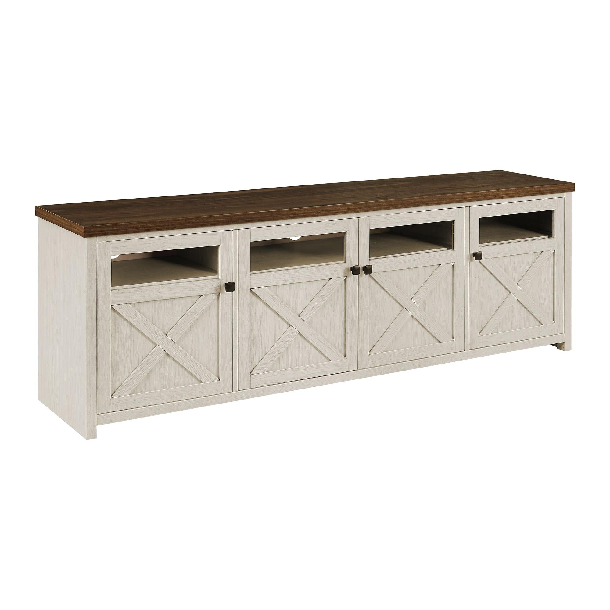 I 2769 - Meuble Tv, 72 Pouces, Console, Armoire De Rangement, Centre De Divertissement Média, Salon, Chambre À Coucher, Stratifié Chêne Foncé, Stratifié Noyer Foncé, Transitionnel - Simple Boutique