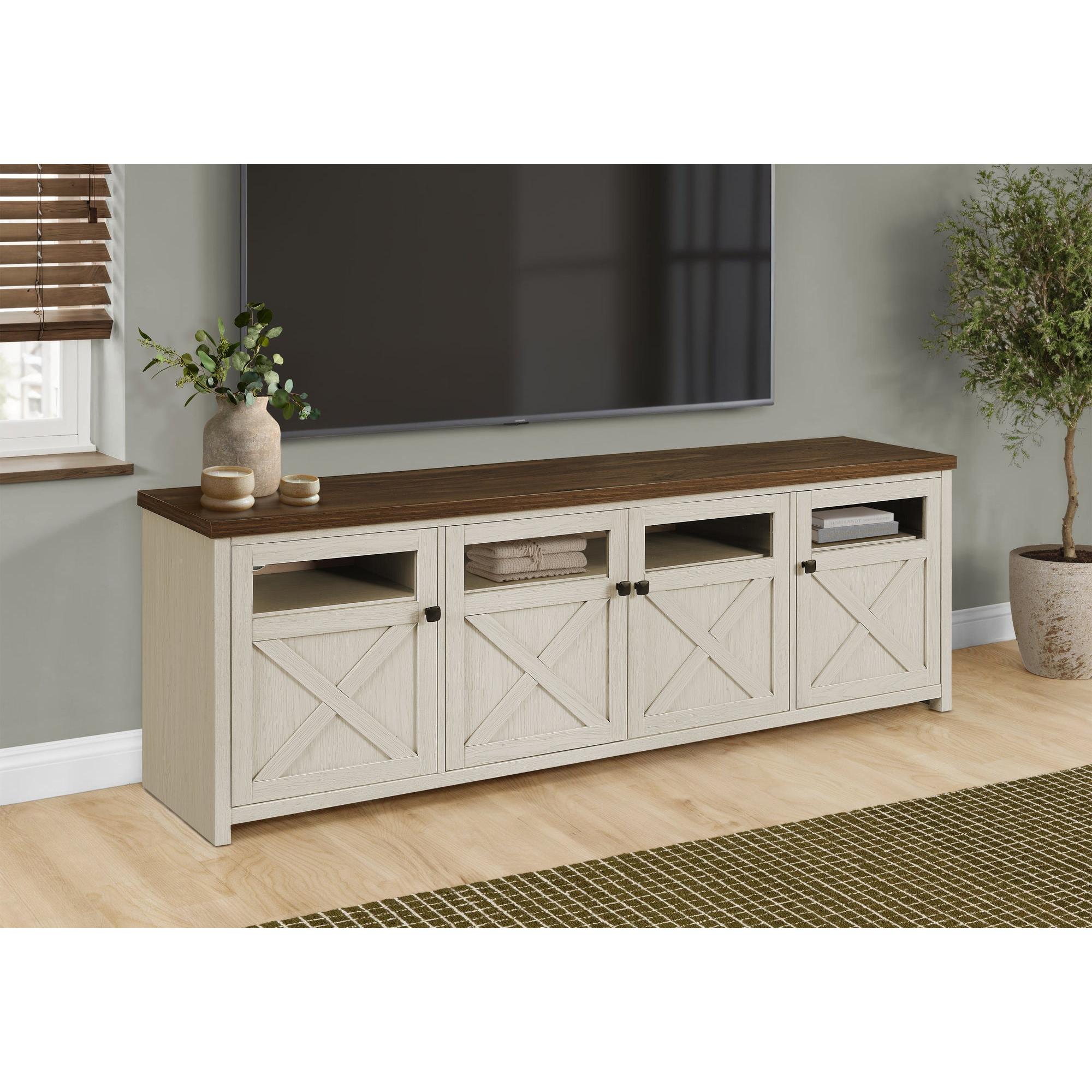 I 2769 - Meuble Tv, 72 Pouces, Console, Armoire De Rangement, Centre De Divertissement Média, Salon, Chambre À Coucher, Stratifié Chêne Foncé, Stratifié Noyer Foncé, Transitionnel - Simple Boutique