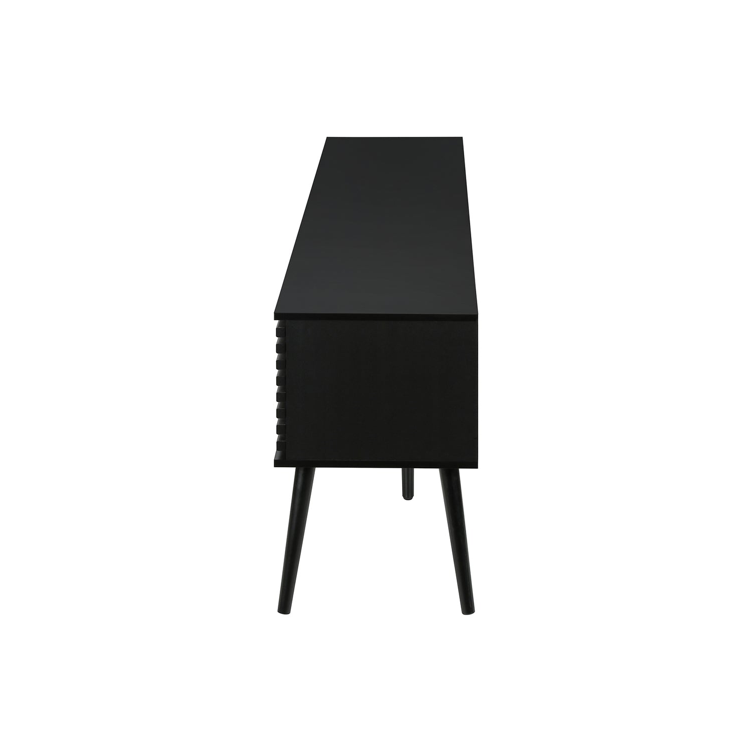 I 2783 - Meuble Tv, 72 Pouces, Centre De Divertissement Média, Armoire De Rangement, Console, Étagères De Rangement, Chambre À Coucher, Salon, Stratifié Noir, Contemporain - Simple Boutique