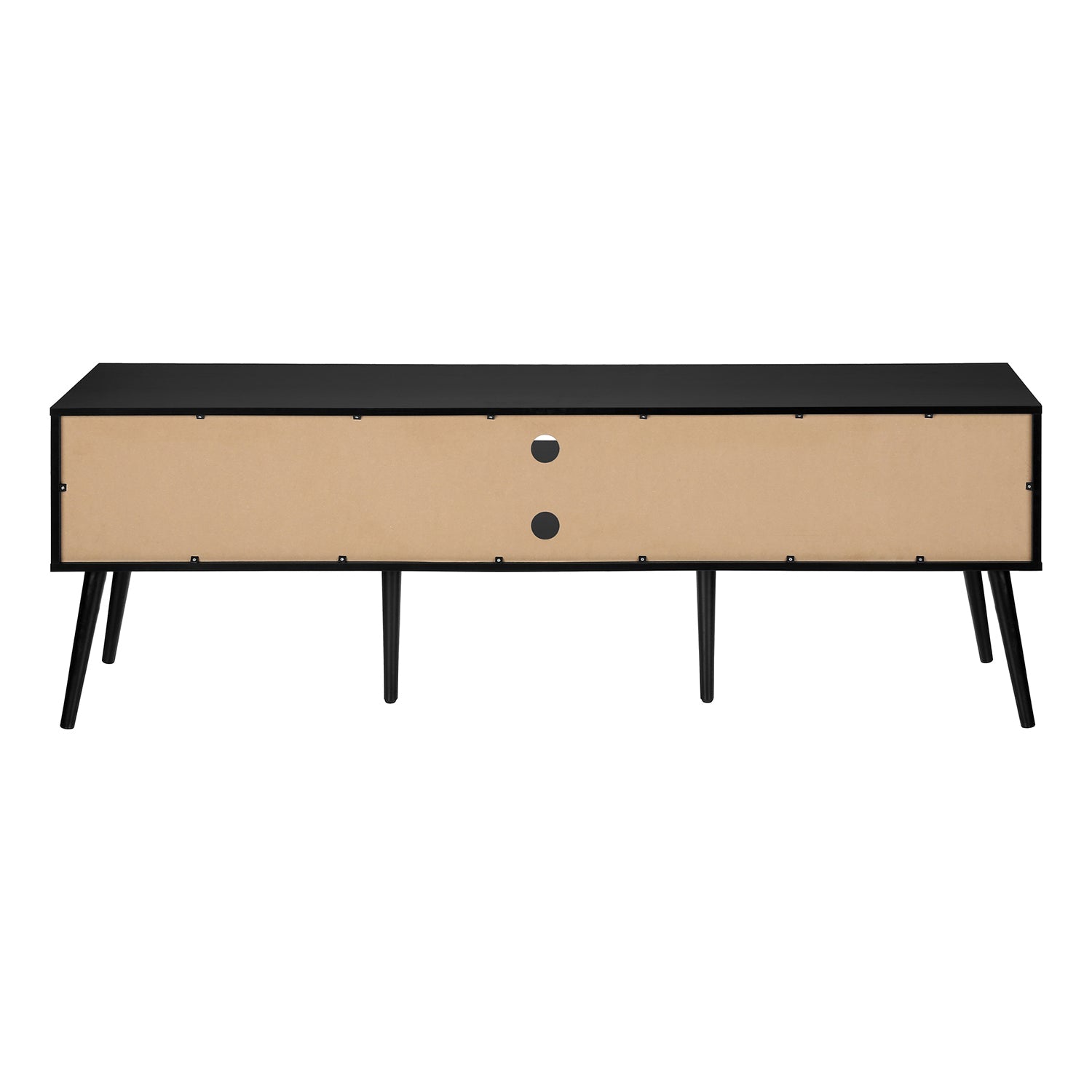 I 2783 - Meuble Tv, 72 Pouces, Centre De Divertissement Média, Armoire De Rangement, Console, Étagères De Rangement, Chambre À Coucher, Salon, Stratifié Noir, Contemporain - Simple Boutique