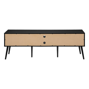 I 2783 - Meuble Tv, 72 Pouces, Centre De Divertissement Média, Armoire De Rangement, Console, Étagères De Rangement, Chambre À Coucher, Salon, Stratifié Noir, Contemporain - Simple Boutique