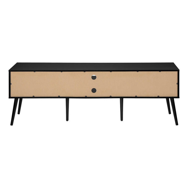 I 2783 - Meuble Tv, 72 Pouces, Centre De Divertissement Média, Armoire De Rangement, Console, Étagères De Rangement, Chambre À Coucher, Salon, Stratifié Noir, Contemporain - Simple Boutique