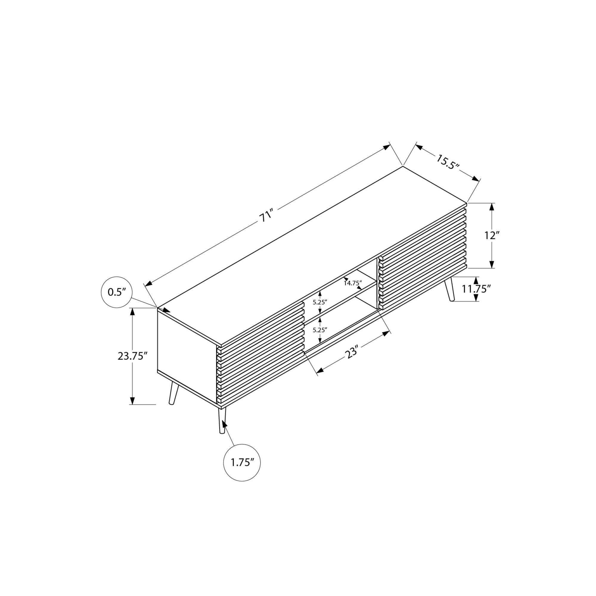 I 2784 - Meuble Tv, 72 Pouces, Centre De Divertissement Média, Armoire De Rangement, Console, Étagères De Rangement, Chambre À Coucher, Salon, Stratifié Noyer, Contemporain, Moderne - Simple Boutique