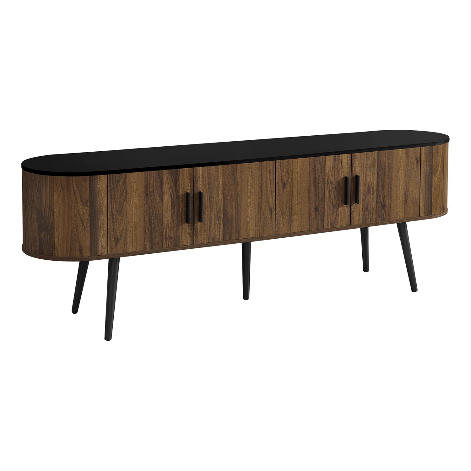 I 2784 - Meuble Tv, 72 Pouces, Centre De Divertissement Média, Armoire De Rangement, Console, Étagères De Rangement, Chambre À Coucher, Salon, Stratifié Noyer, Contemporain, Moderne - Simple Boutique