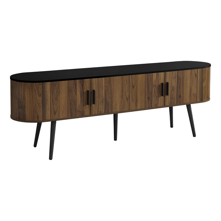 I 2784 - Meuble Tv, 72 Pouces, Centre De Divertissement Média, Armoire De Rangement, Console, Étagères De Rangement, Chambre À Coucher, Salon, Stratifié Noyer, Contemporain, Moderne - Simple Boutique